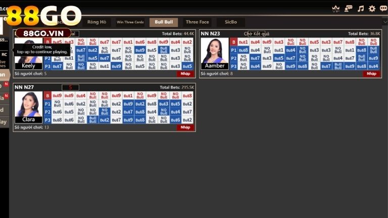 Bull Bull là một trong những trò hay đang có tại sảnh PA trực tuyến thuộc mục Casino 88GO