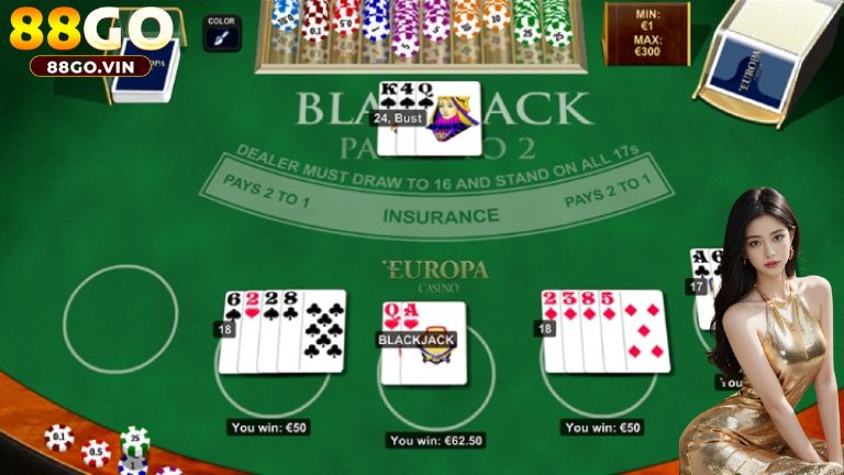Hướng dẫn chơi một ván cược Blackjack