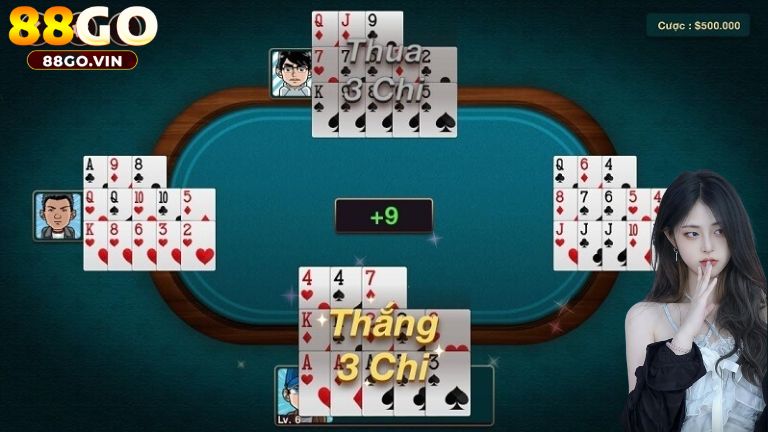 Hướng dẫn thao tác cơ bản của một ván đánh Mậu Binh 88GO